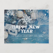 Modern Script Happy New Year Holiday Briefkaart (Voorkant)