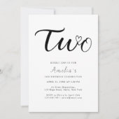 Modern Script Hart Boho Eenvoudige 2e verjaardag Kaart (Voorkant)