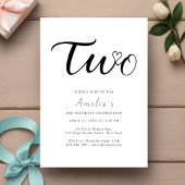 Modern Script Hart Boho Eenvoudige 2e verjaardag Kaart