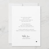 Modern script hart bruiloft foto collage bedankkaart (Achterkant)