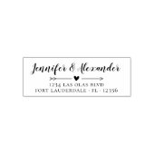 Modern Script Hart Bruiloft Retouradres Zelfinktende Stempel (Design)