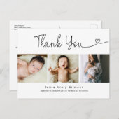 Modern Script hart foto collage baby dank u Briefkaart (Voorkant / Achterkant)