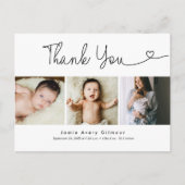 Modern Script hart foto collage baby dank u Briefkaart (Voorkant)