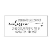 Modern Script Hart Retouradres  Zelfinktende Stempel (Design)