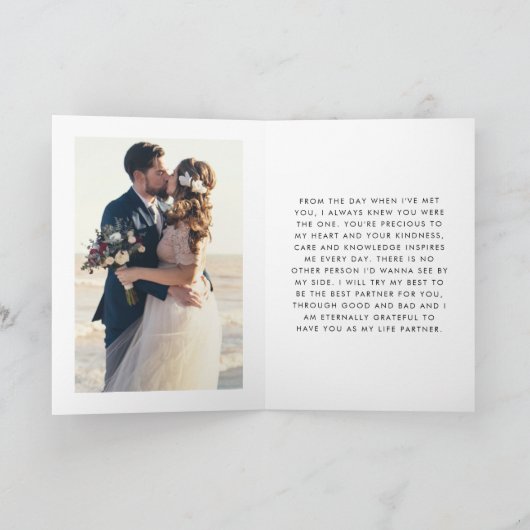 Modern Script & Hart Zijn geloften Trouwboek Kaart (Binnen)