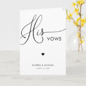 Modern Script & Hart Zijn geloften Trouwboek Kaart (Gele Bloem)