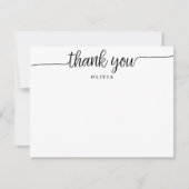 Modern script - Hartelijk dank - Platte notitiekaa Kaart (Voorkant)