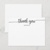 Modern script - Hartelijk dank - Platte notitiekaa Kaart (Voorkant / Achterkant)