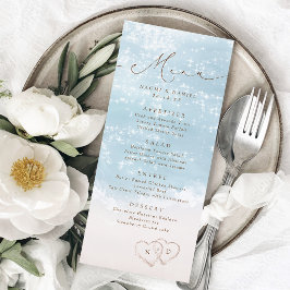 Modern Script Harten In Het Zand Strand Huwelijk Menu