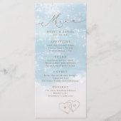 Modern Script Harten In Het Zand Strand Huwelijk  Menu (Voorkant)