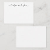 Modern Script Heart Couple Name Wedding Pas getrou Notitiekaartje (Voorkant / Achterkant)