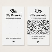 Modern Script Heart Earring Sieraden Display Kaart (Voorkant /achterkant)