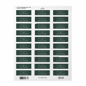 Modern Script Heart Green Christmas Return Adres Etiket (Full Sheet)