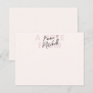 Modern Script Heart Personalized Note Kaart Notitiekaartje