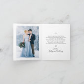 Modern Script Heart Photo Collage Love Wedding Bedankkaart (Binnen)