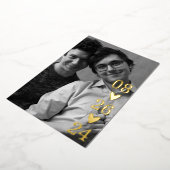 Modern Script Heart Photo Save the Date Folie Uitnodiging (Gedraaid)