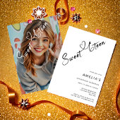Modern Script Heart Sweet Sixteen 16e verjaardag Kaart