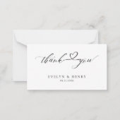 Modern Script Heart Wedding Budget Bedankt Notitiekaartje (Voorkant)
