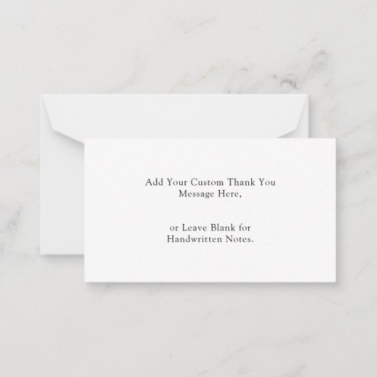 Modern Script Heart Wedding Budget Bedankt Notitiekaartje (Achterkant)