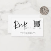 Modern Script Heart Wedding Online RSVP Cards Notitiekaartje (Voorkant / Achterkant in situ)