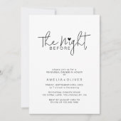 Modern Script Heart | Wedding Rehearsal Dinner Kaart (Voorkant)