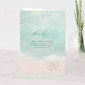 Modern Script Hearts In The Sand Beach Wedding Programma (Achterkant)