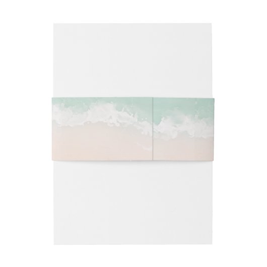 Modern Script Hearts In The Sand Beach Wedding Uitnodigingen Wikkel (Achterkant Voorbeeld)