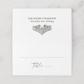 Modern Script Herfst Barn Hashtag Bruiloft Plaatskaartje (Buitenkant ongevouwen)