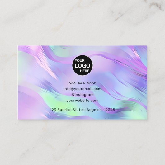 Modern Script Holografisch Visitekaartje (Achterkant)