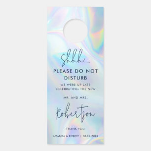 Modern Script Holografische Wedding Party Deurhanger