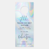 Modern Script Holografische Wedding Party Deurhanger (Voorkant)