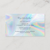 Modern Script Holographic Beautician Makeup Visitekaartje (Achterkant)