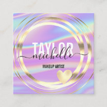 modern script holographic glitter square business