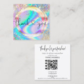 modern script holographic thank you for your order vierkante visitekaartje (Voorkant / Achterkant)
