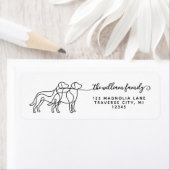 Modern script hondensilhouet retouradres Etiket (Insitu)
