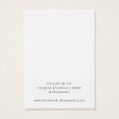 Modern Script Hoop Oorbellen Display Kaart (Achterkant)