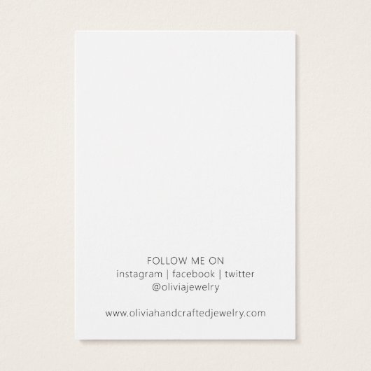 Modern Script Hoop Oorbellen Display Kaart (Achterkant)