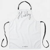 Modern Script Hubby Date Black White Schort (Voorkant)