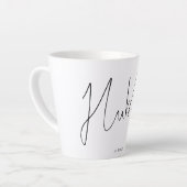 Modern Script Hubby Name Bridal Gift Box Idea Latte Mok (Linkerhoek)