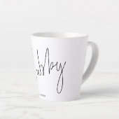 Modern Script Hubby Name Bridal Gift Box Idea Latte Mok (Rechterhoek)