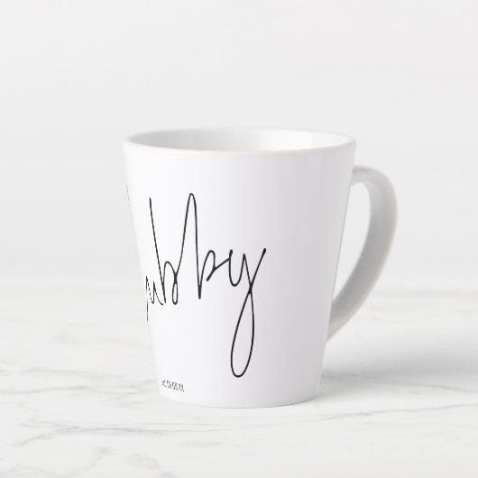Modern Script Hubby Name Bridal Gift Box Idea Latte Mok (Rechterhoek)