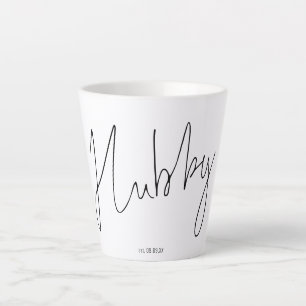 Modern Script Hubby Name Bridal Gift Box Idea Latte Mok
