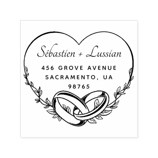 Modern Script Huwelijk Zelfinktende Stempel (Design)