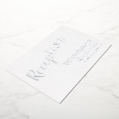 Modern Script Huwelijksreceptie Zilver Folie Uitnodiging (Gedraaid)