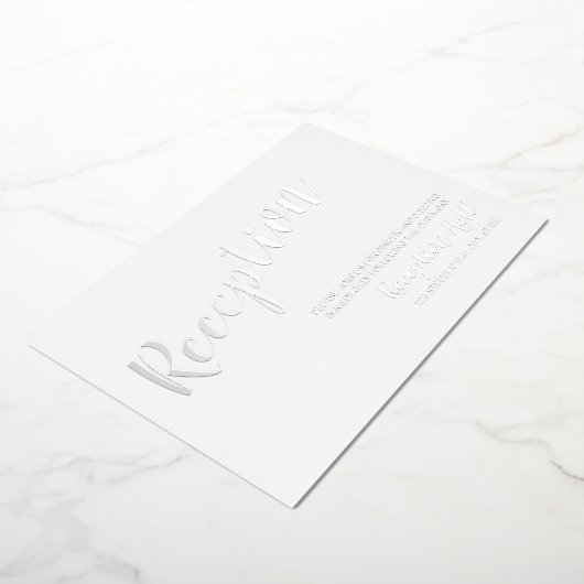 Modern Script Huwelijksreceptie Zilver Folie Uitnodiging (Gedraaid)