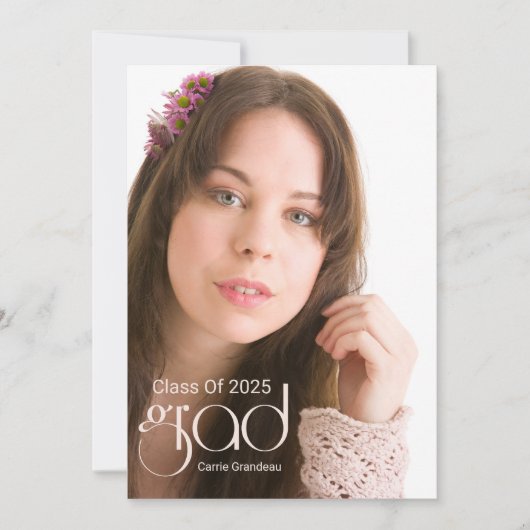 Modern Script I Photo Afstudeerder aangekondigd Kaart (Voorkant)