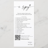 Modern Script Ik bespioneer trouwspel Receptie Fot Menu (Voorkant)