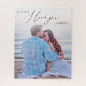 Modern script Ik hou van je foto Legpuzzel (Verticaal)