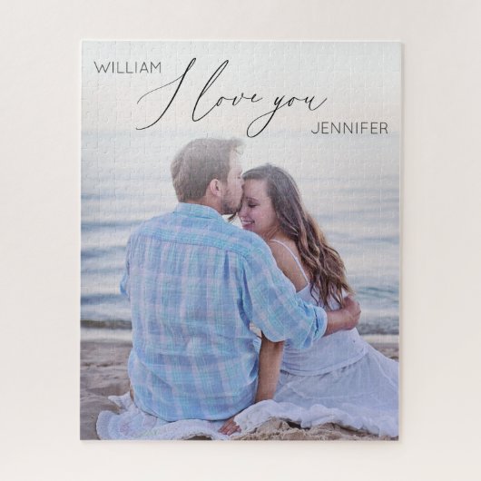 Modern script Ik hou van je foto Legpuzzel (Verticaal)