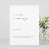 Modern script in Memory of the Sign | Blauw (Staand voorkant)